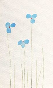 Fingerprint Flowers, watercolor