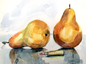 Pears, watercolor