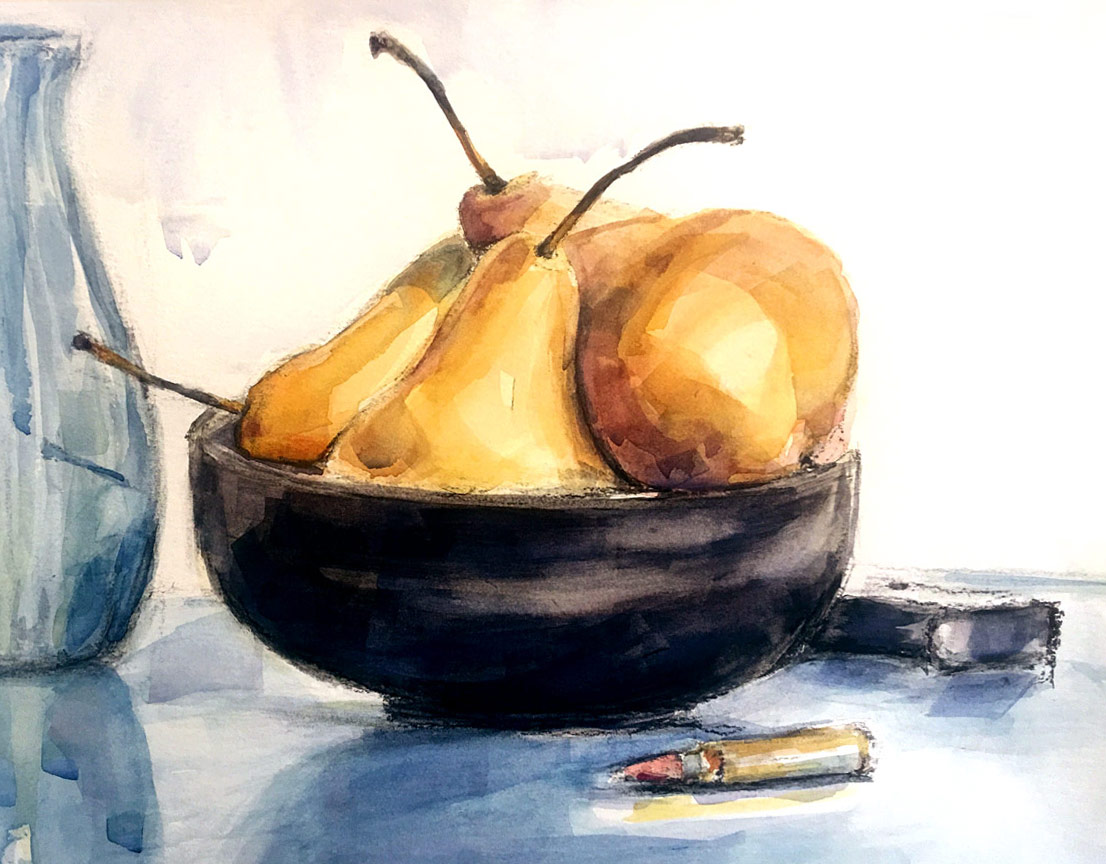 Pears, watercolor
